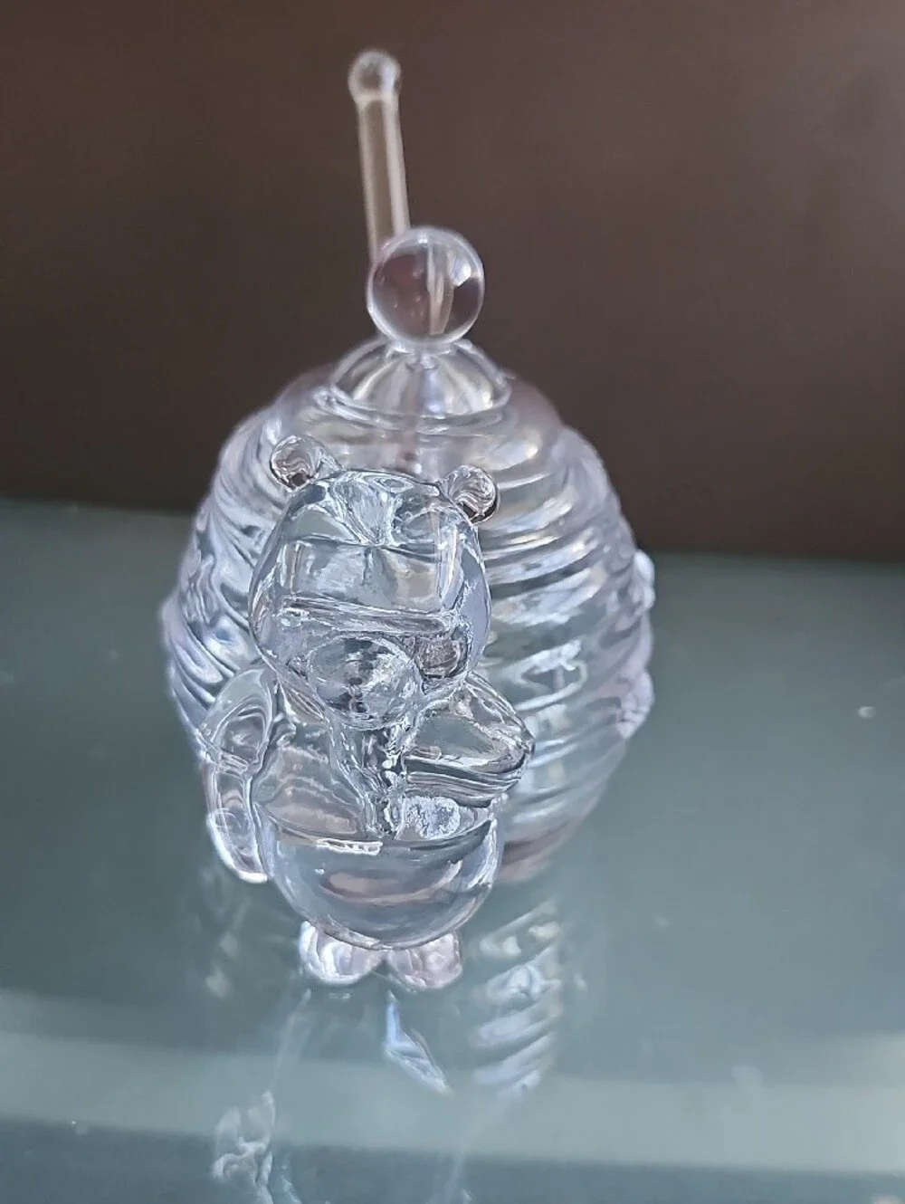 Winnie The Pooh Glass Honey Jar with Glass Honey Dipper -
